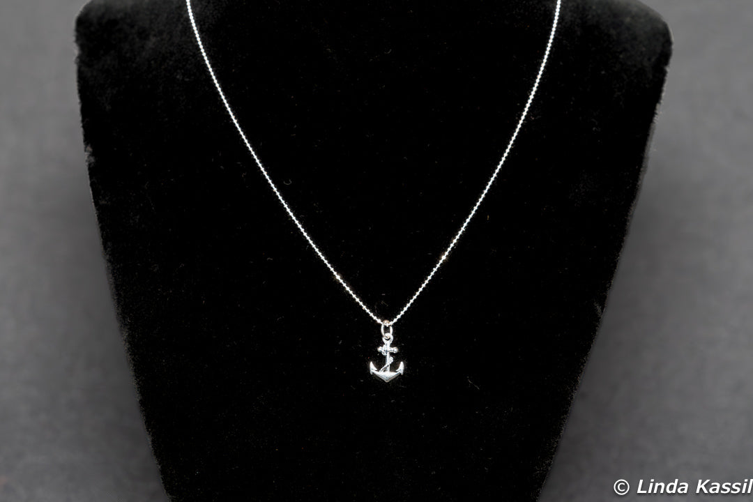 Sterling Silver Anchor LAKE LIFE Necklace