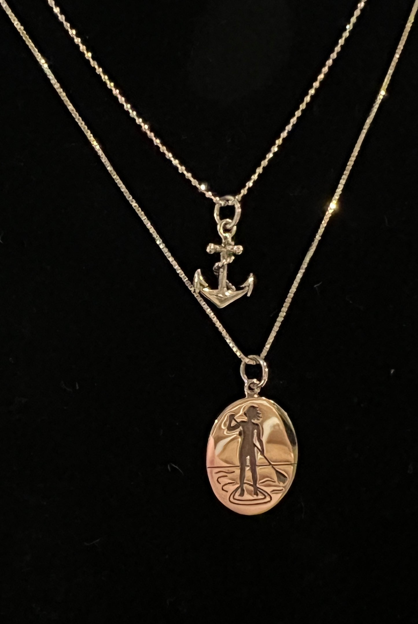 Sterling Silver SUP Paddleboarding LAKE LIFE Necklace