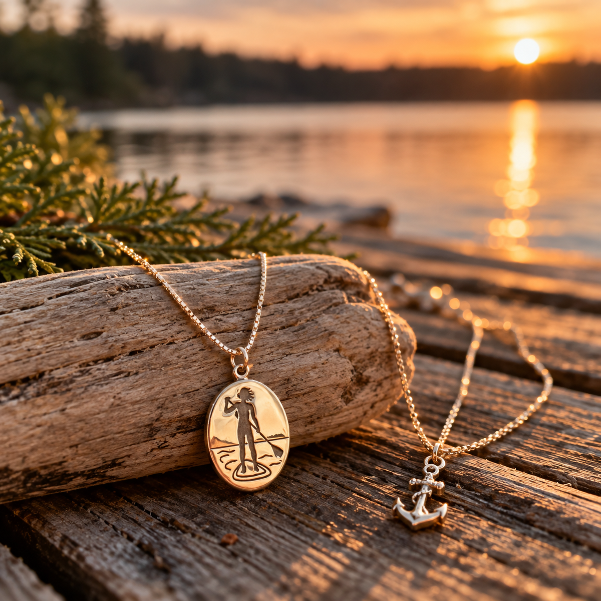 Sterling Silver SUP Paddleboarding Necklace
