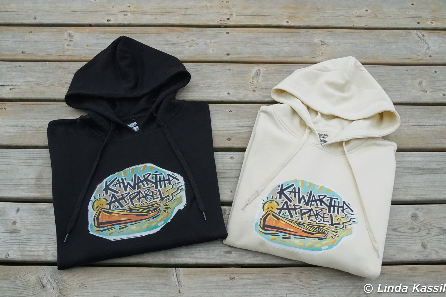 Kawartha Apparel Founders Edition Hoodies in Black and Cottage White