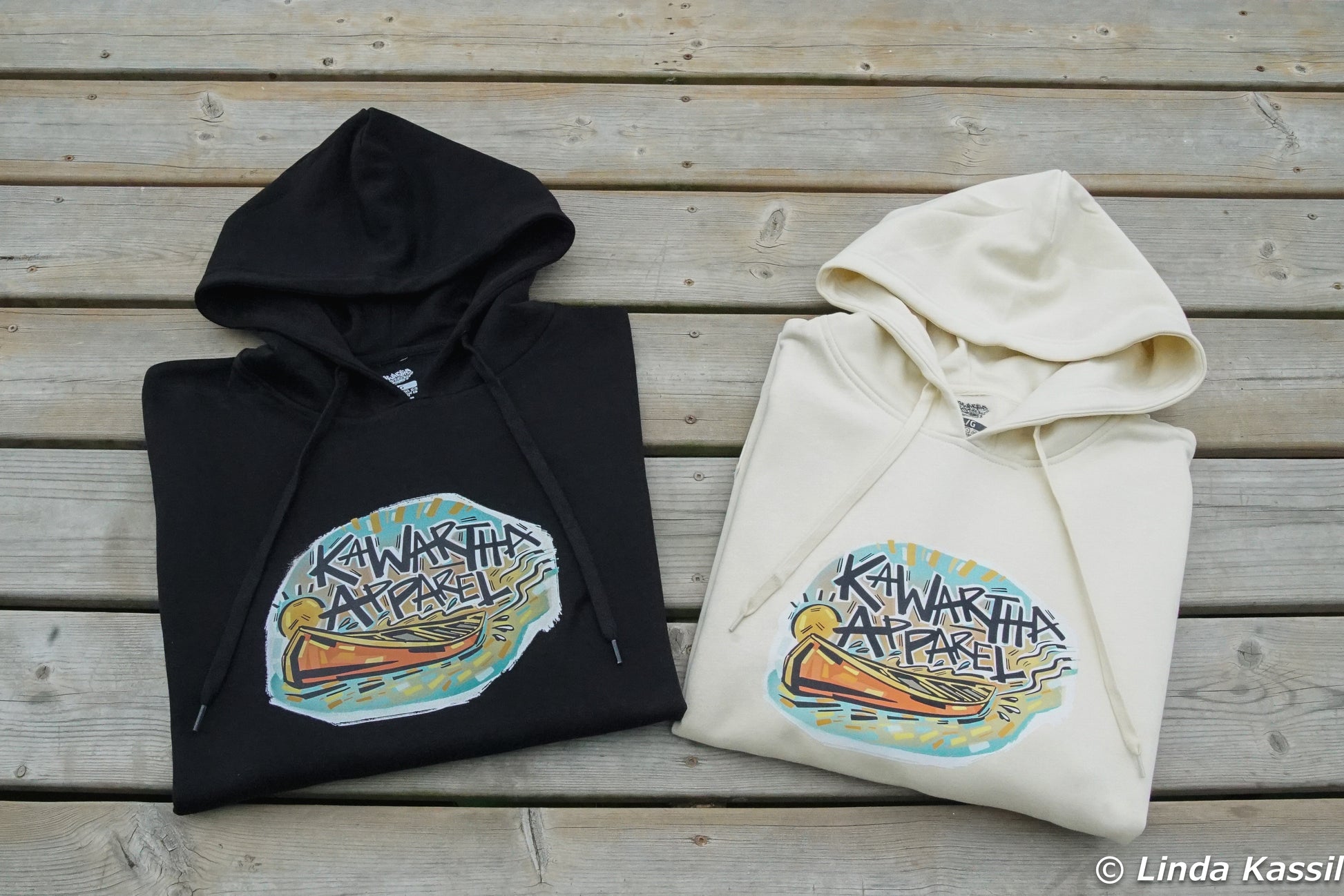 Kawartha Apparel Founders Edition Hoodies in Black and Cottage White