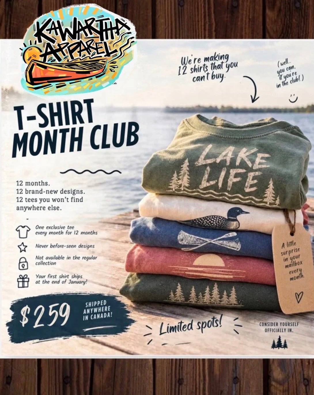 Kawartha Apparel T-Shirt Of The Month Club - Limited time only