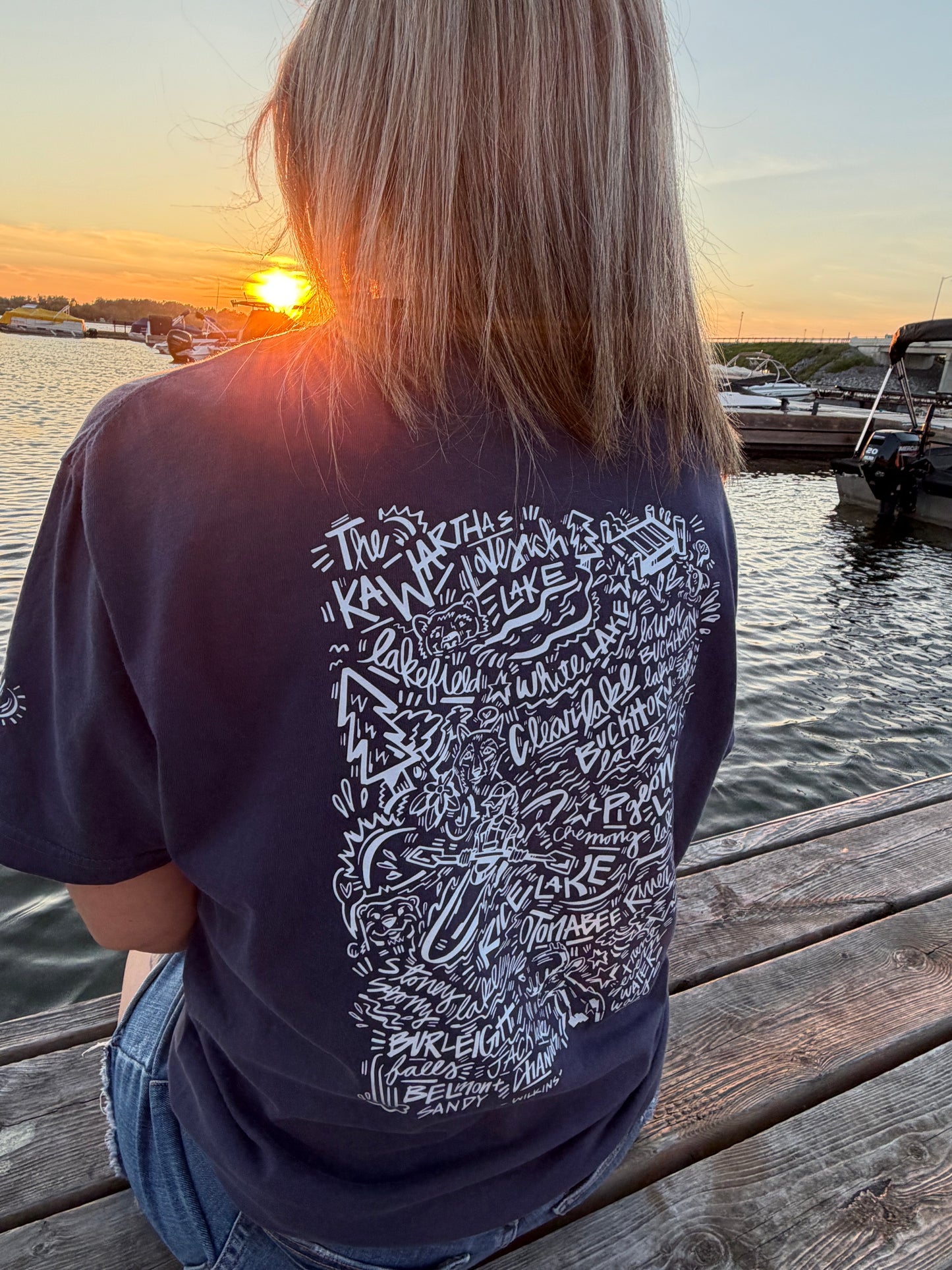 The Kawarthas Tee in Navy and White