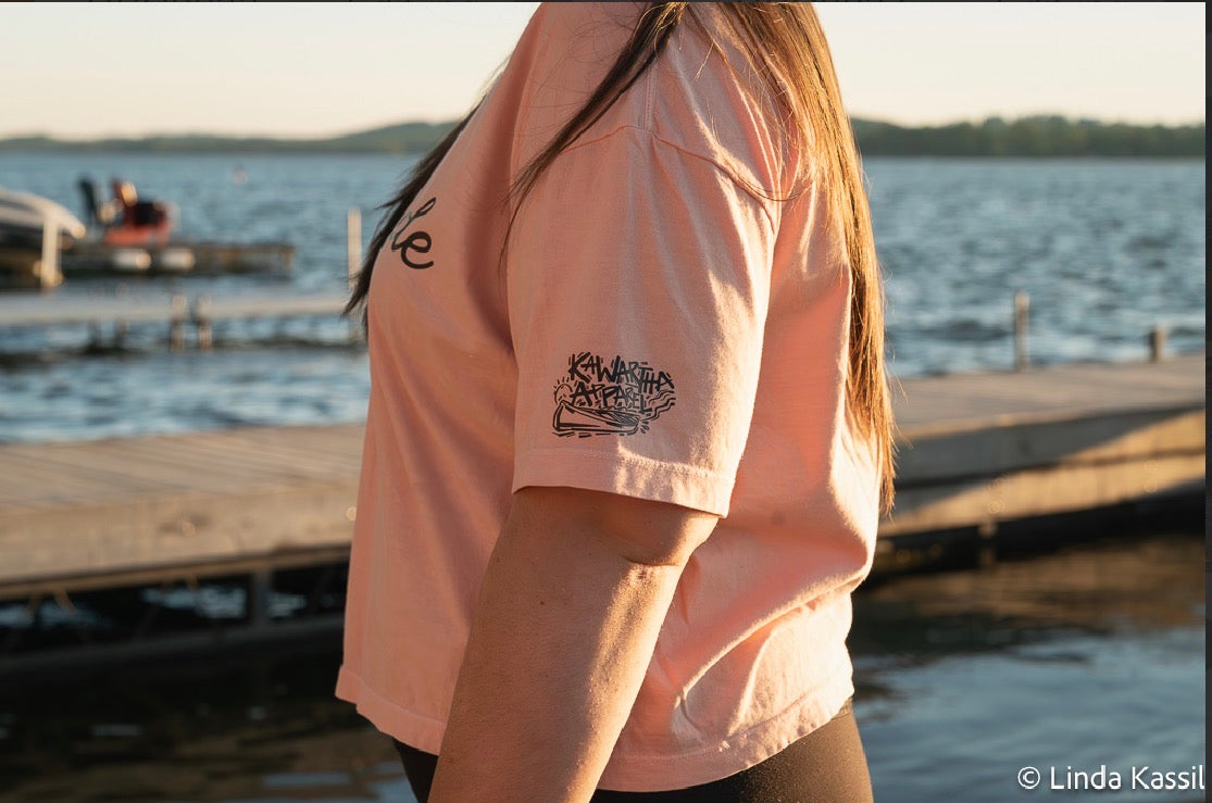 We Ride At Dawn Crop Tee - Beachy Peachy