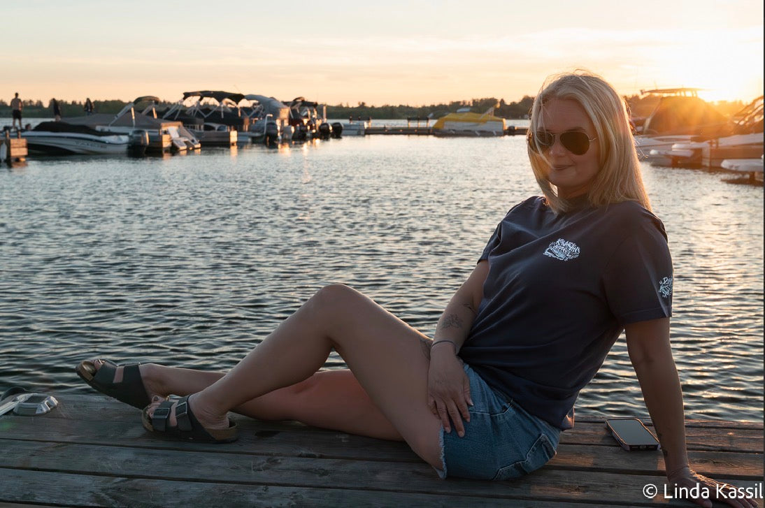 The Kawarthas Tee in Navy and White