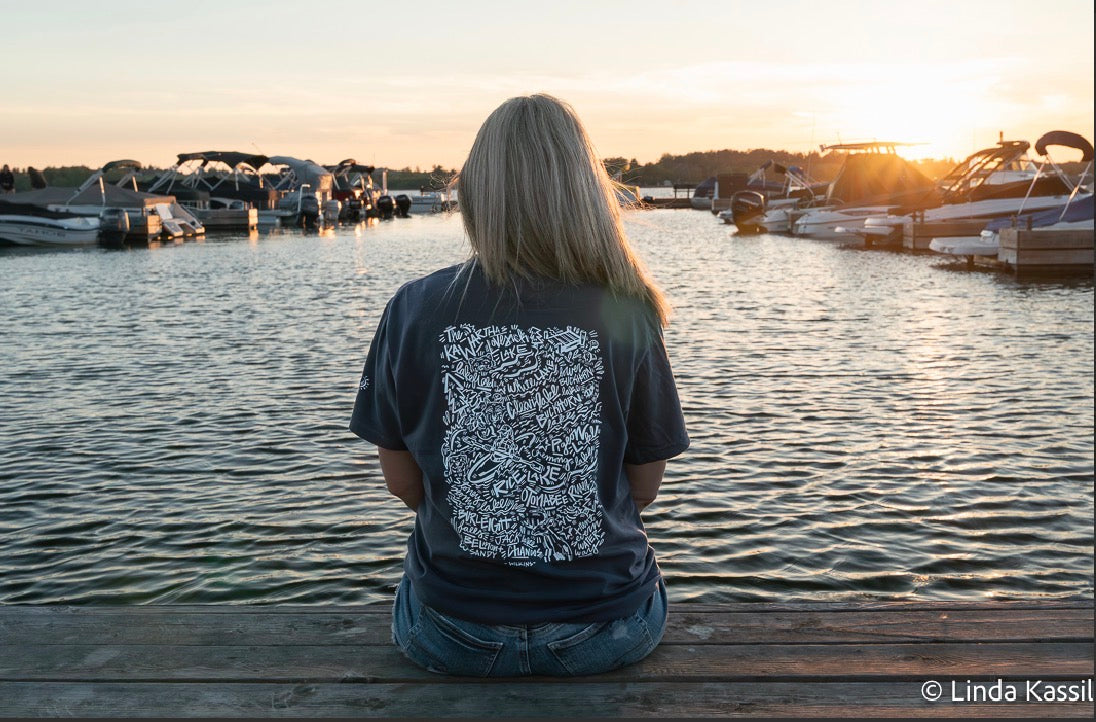 The Kawarthas Tee in Navy and White