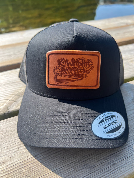 Locally Made Leather Patch Hats – Black or Brown