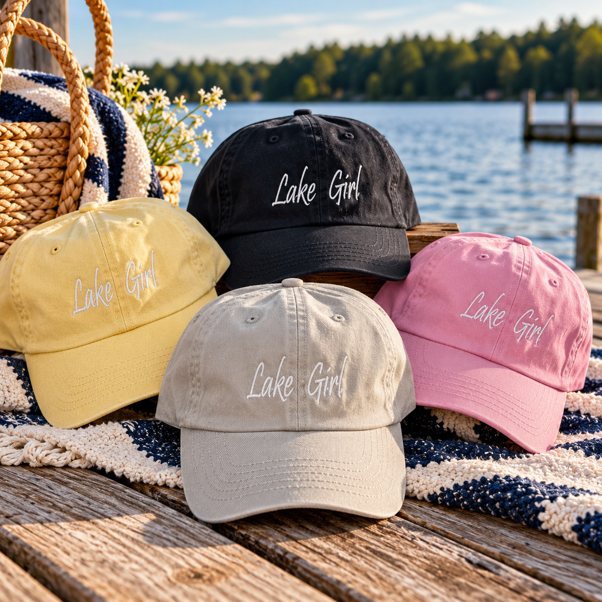 Lake Girl Canvas Dad Hats