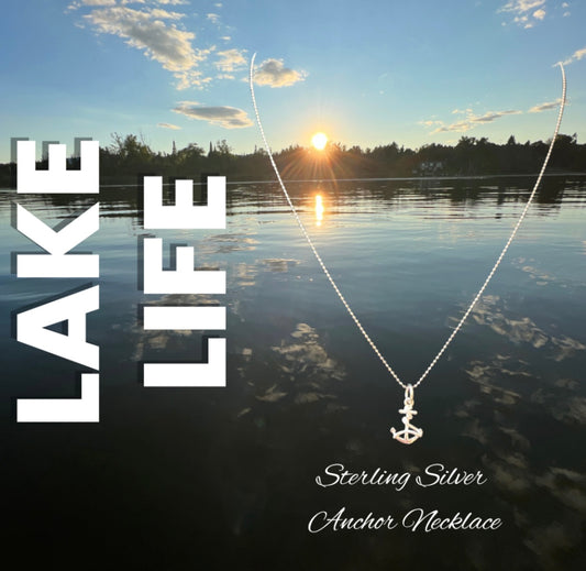 Sterling Silver Anchor LAKE LIFE Necklace